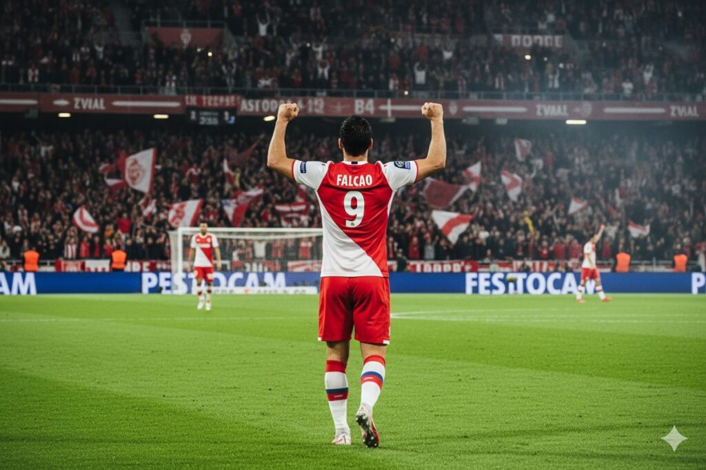 Joueur avec le maillot de Monaco Radamel Falcao