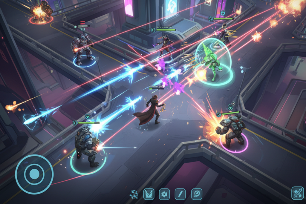 Gameplay d’un jeu de tir similaire m Overwatch Rush