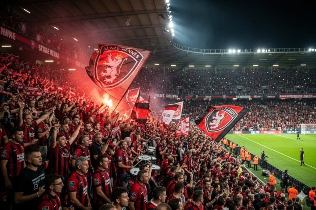 Supporteurs de Rennes lors d’un match de Ligue 1