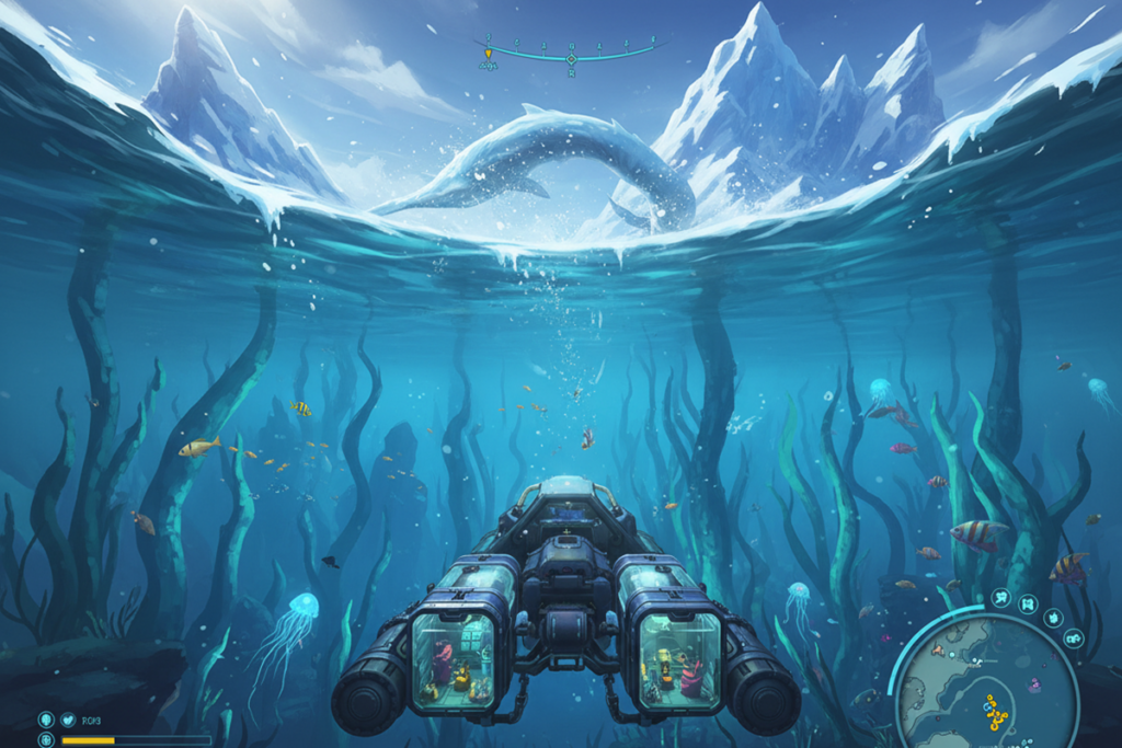 Gameplay d’un jeu de survie similaire à Subnautica : Below Zero