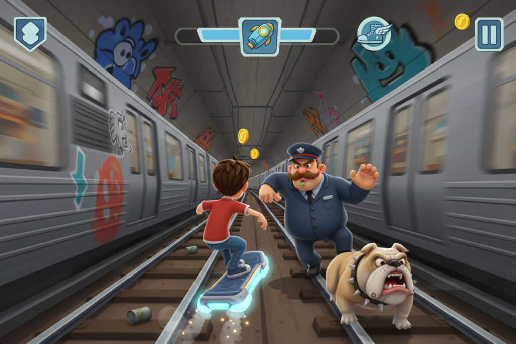 Gameplay d’un jeu de course comme Subway Surfers City