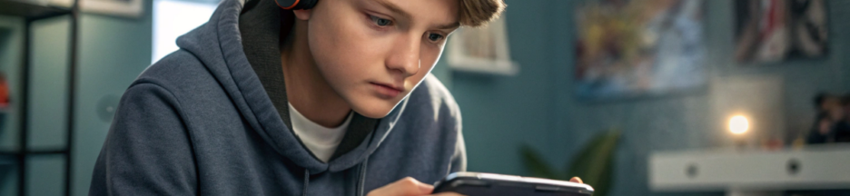 un adolescent qui utilise son smartphone