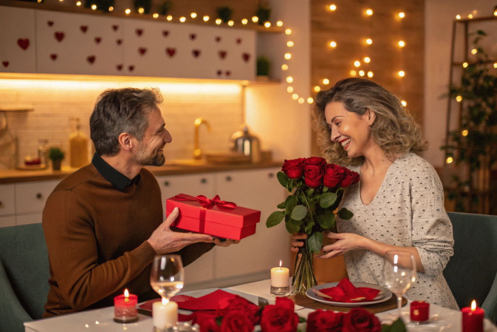 un couple qui fête la Saint-Valentin