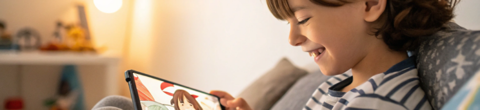 un enfant qui regarde un dessin animé sur les chaînes telles que Kids TV