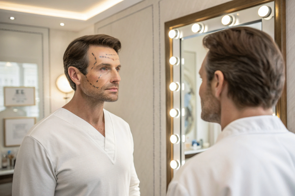 un homme ayant recours à la chirurgie esthétique