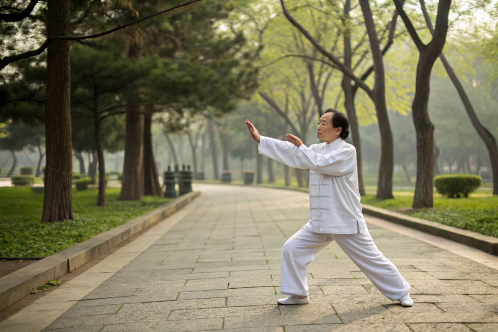 un homme qui pratique la marche profonde