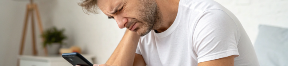 un homme souffrant du text neck