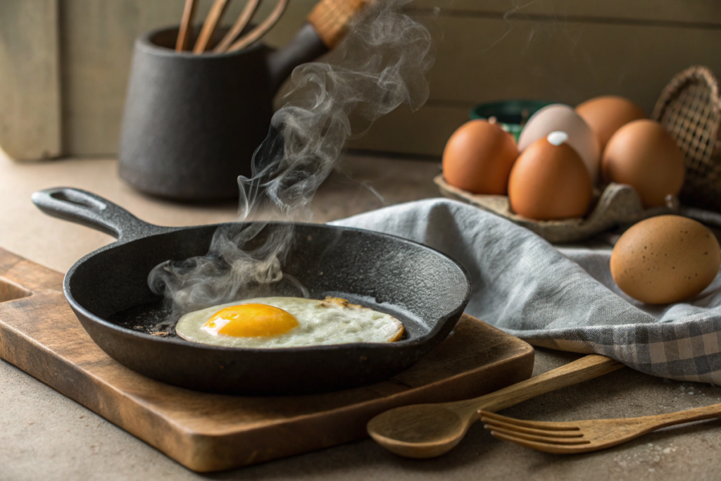 un œuf en préparation