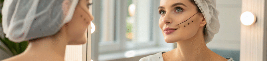 une femme ayant recours à la chirurgie esthétique