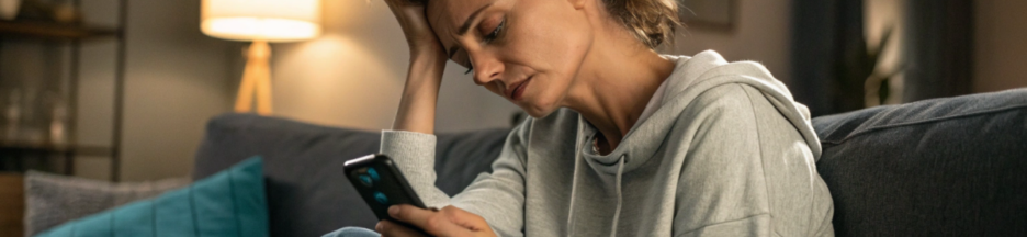 une femme pratiquant le Doom-Scrolling