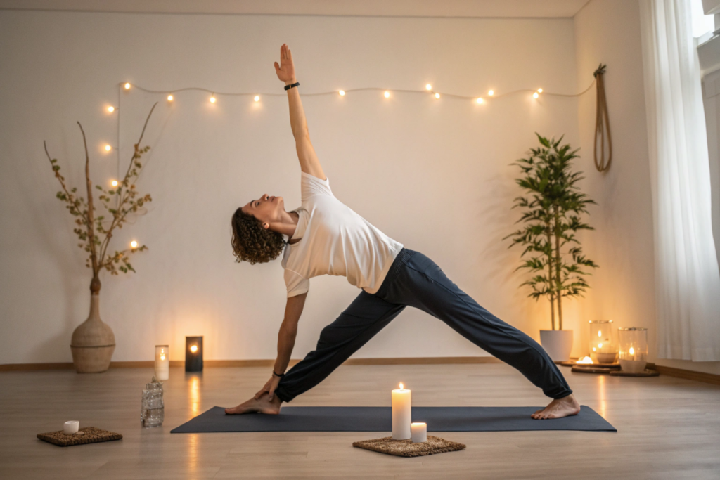 une femme qui fait du yoga