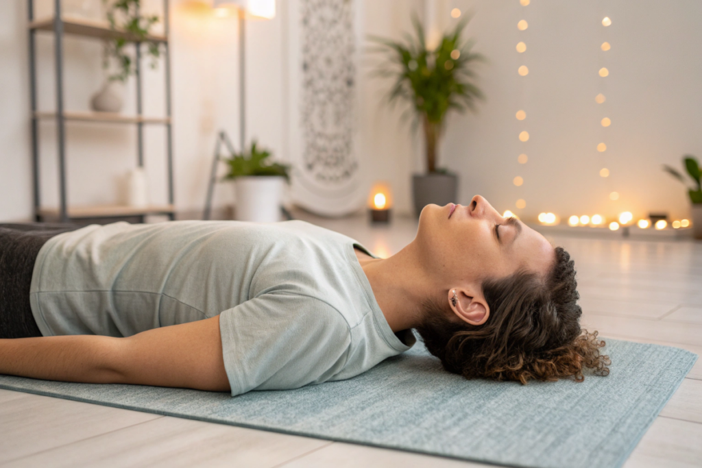 une jeune femme qui pratique le Pilates