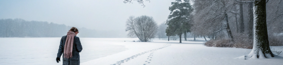 une personne qui marche dans la neige pour sa santé mentale