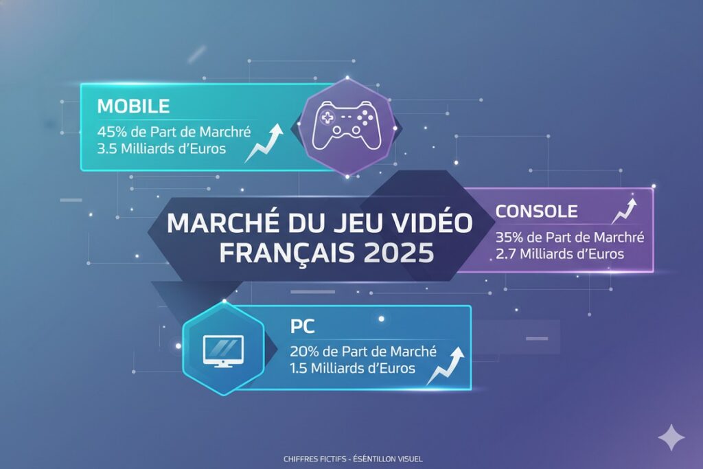 Graphique illustrant la répartition du marché du jeu vidéo