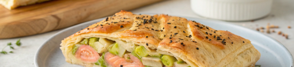 Un feuilleté saumon poireaux aux épices chefclub