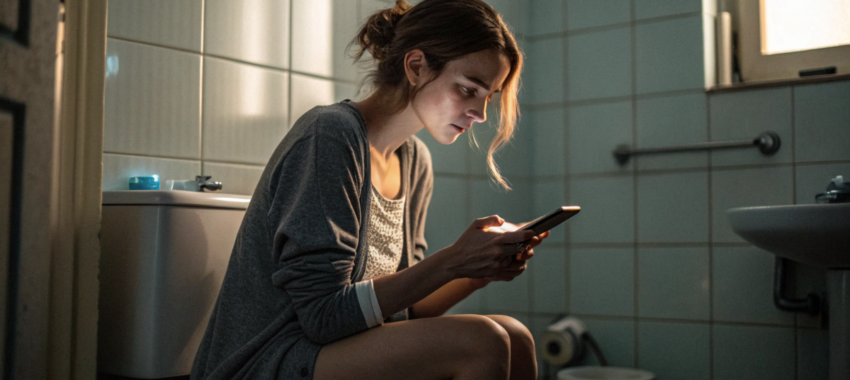 Téléphone aux toilettes : risques d’hémorroïdes