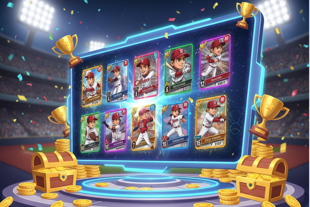 Cartes à collectionner comme dans le jeu Baseball Hits 26