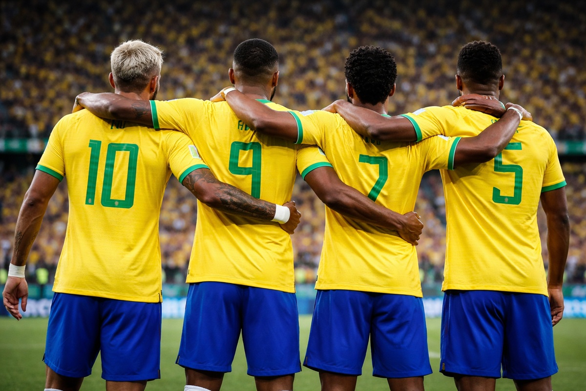 Joueurs du Brésil pour la Coupe du Monde