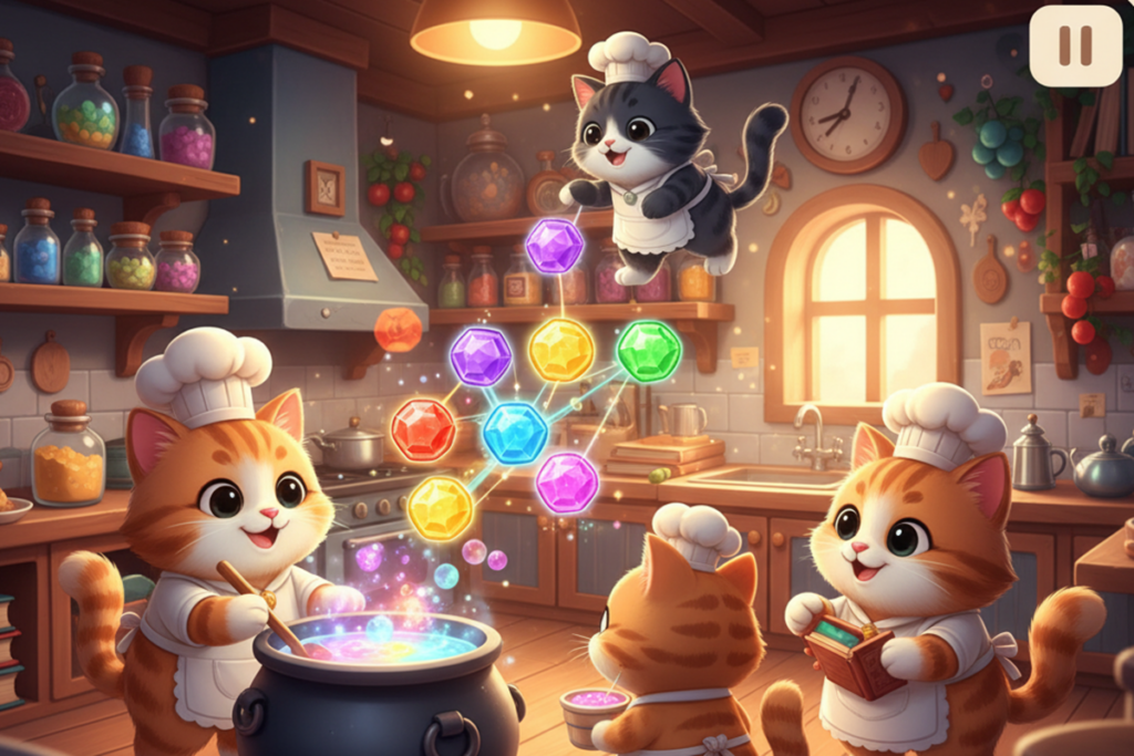 Gameplay d’un jeu similaire à Cats & Soup
