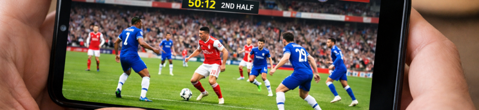 Match de Premier League sur un smartphone