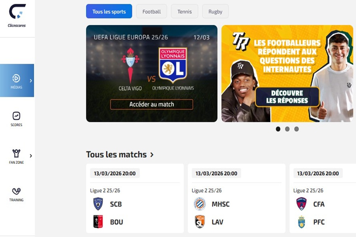 Interface de ClicnScores