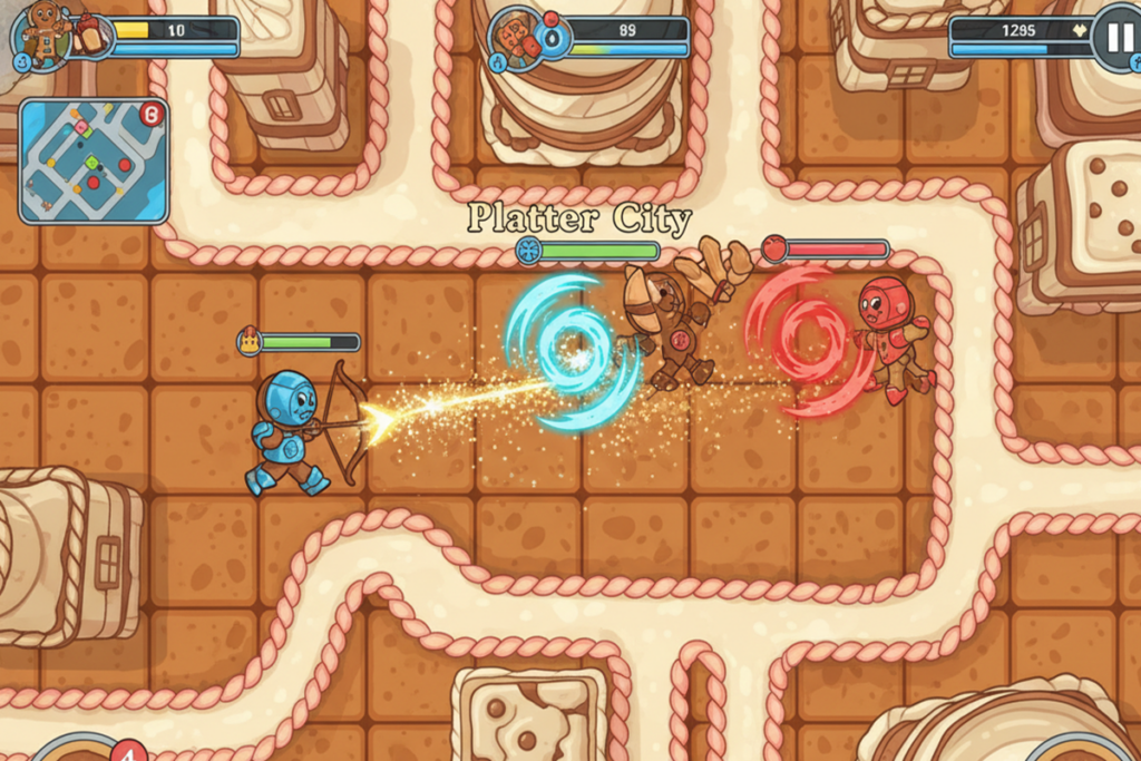Gameplay d’un jeu similaire à Cookie Run : OvenSmash