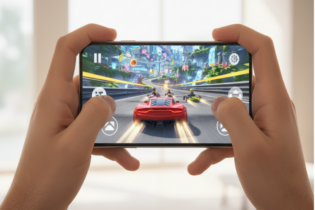 Un jeu de course sur mobile