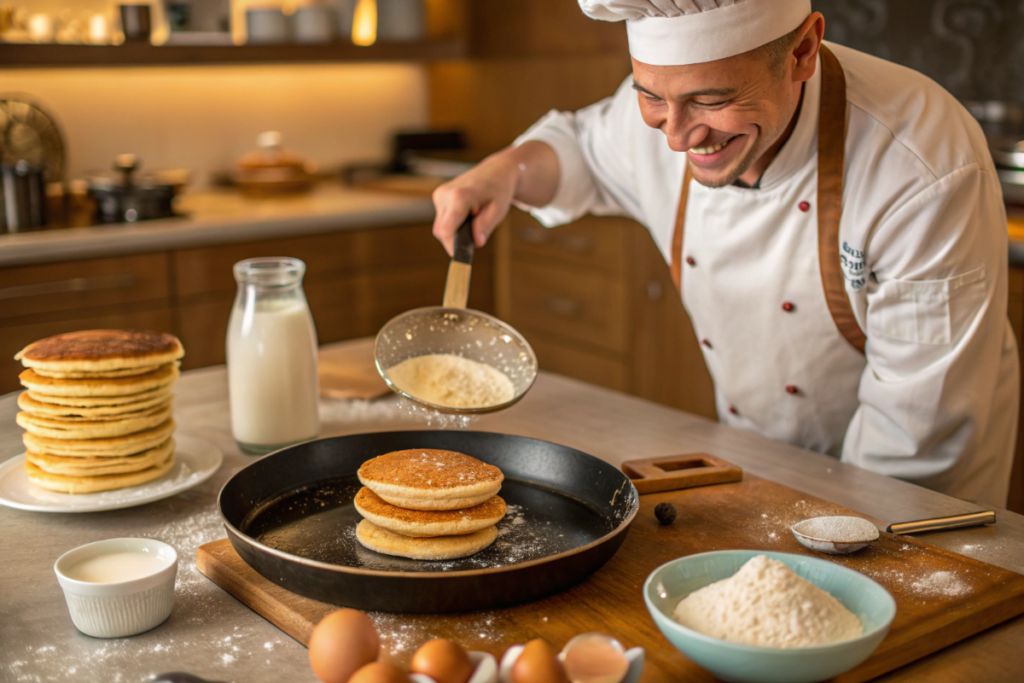 des Pancake Magicien en préparation