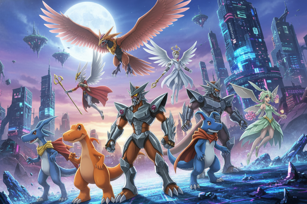 Des créatures similaires au jeu Digimon Up