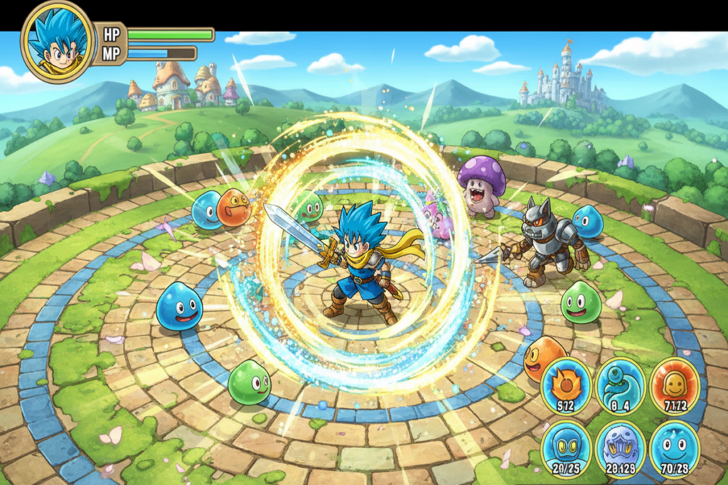 Gameplay d’un jeu similaire à Dragon Quest Smash/Grow