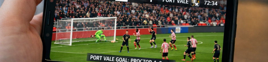 Match de FA Cup sur un smartphone