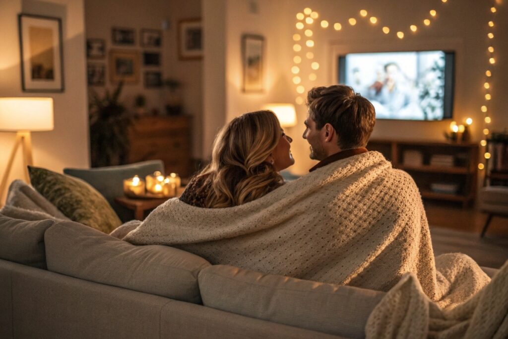 Un couple regardant une comédie fantastique 