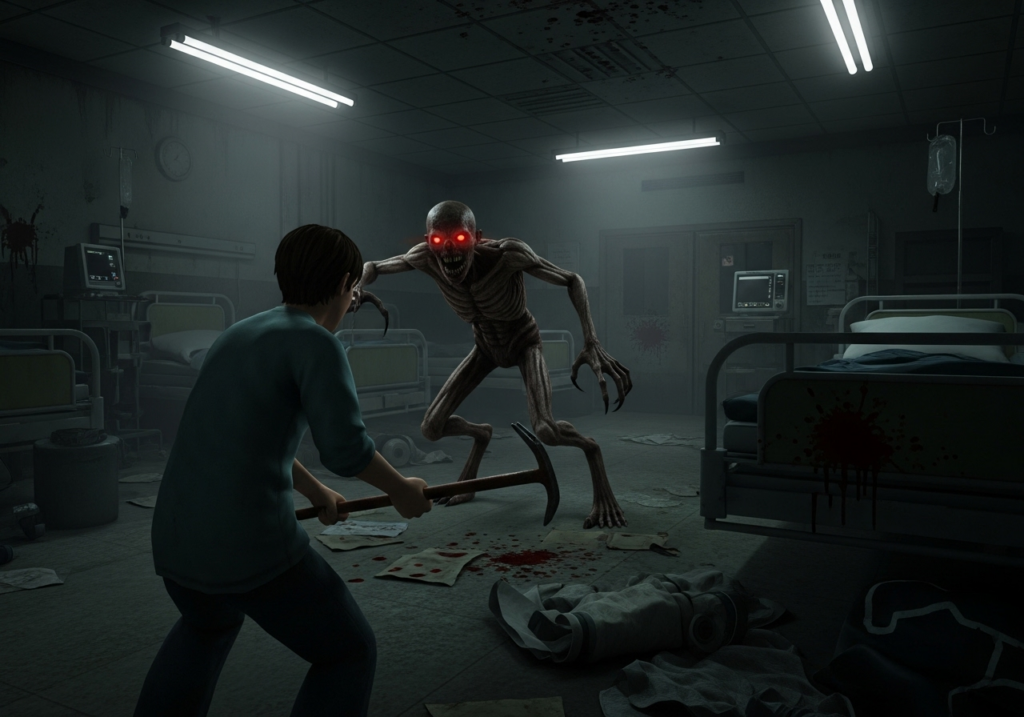 Gameplay d’un jeu d’horreur Dementium : The Ward