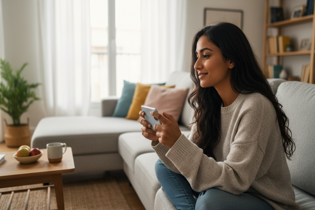 Une personne qui joue sur son smartphone