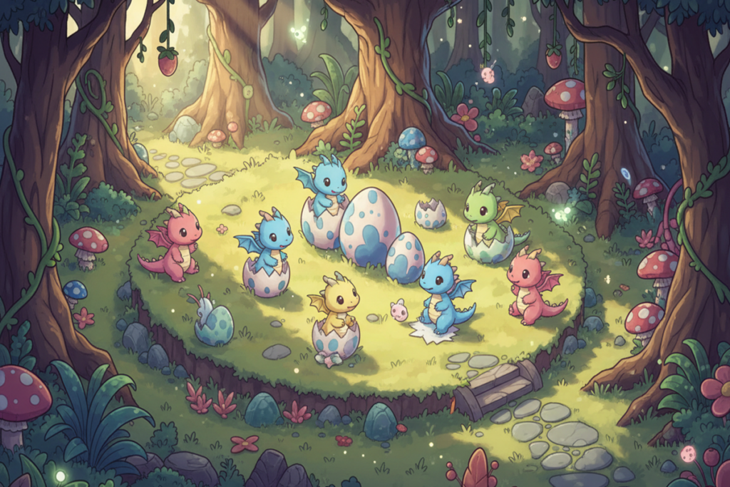 Gameplay d’un jeu similaire à Hatch Dragons