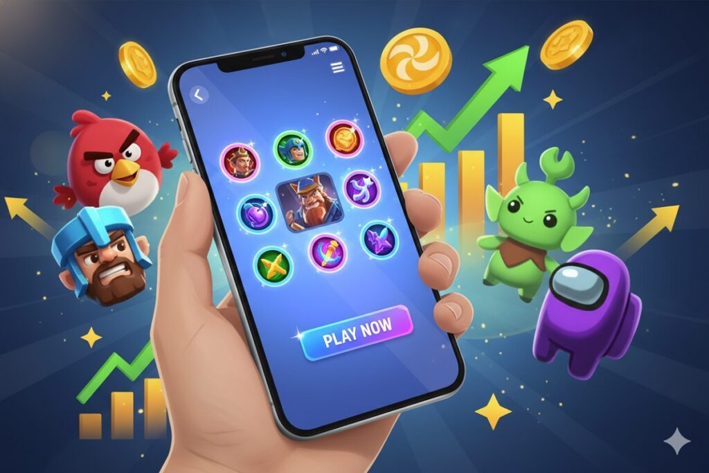 illustration du gaming mobile, moteur du marché du jeu vidéo 