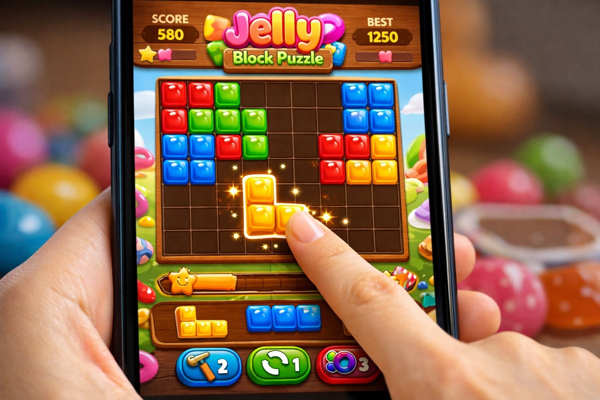 Gameplay d’un jeu inspiré de Jelly Block Puzzle