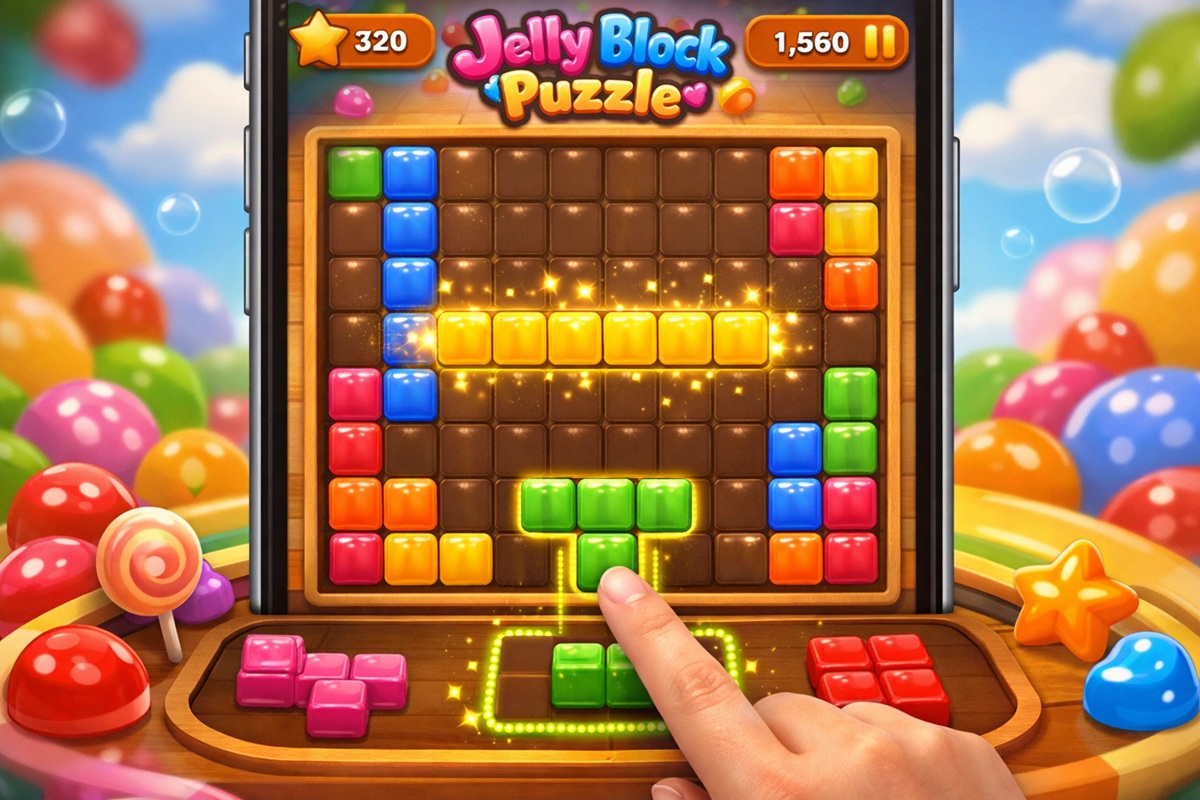 Gameplay d’un jeu inspiré de Jelly Block Puzzle
