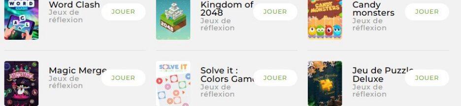Des jeux de réflexion sur Mobijeux
