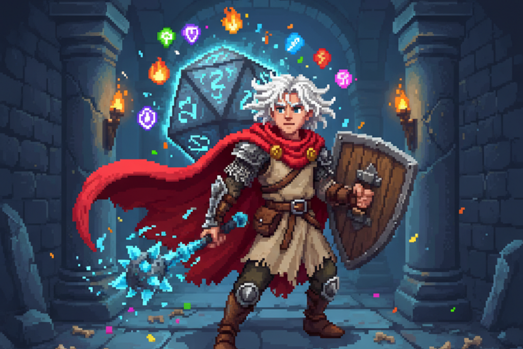 Gameplay d’un jeu roguelite comme Dicero