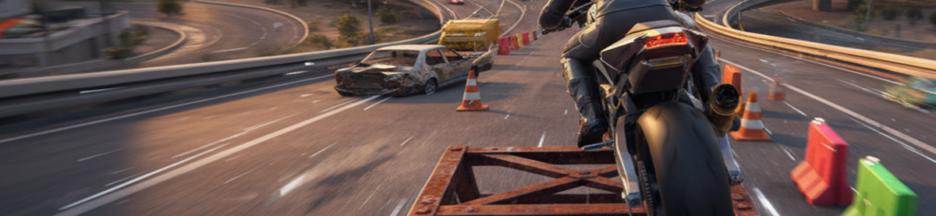 Gameplay d’un jeu avec des motos