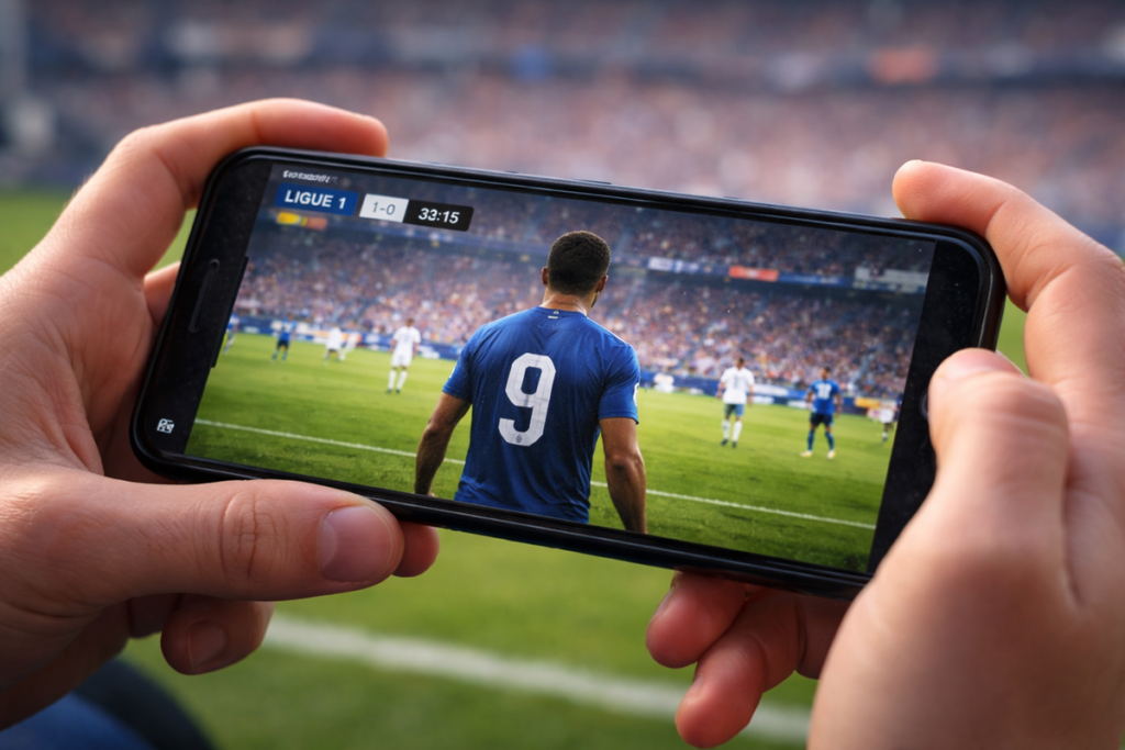 News de football sur un smartphone