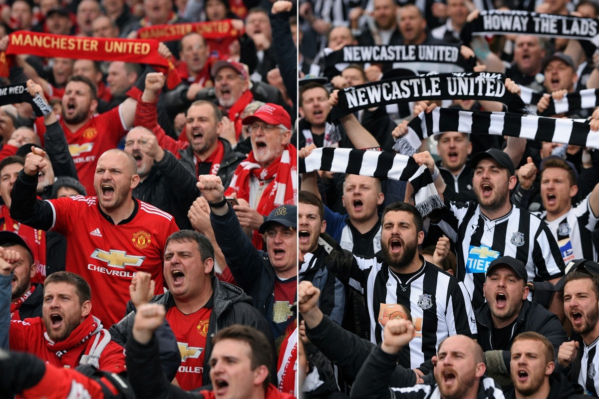 Supporteurs de Manchester United v/s Supporteurs de Newcastle United