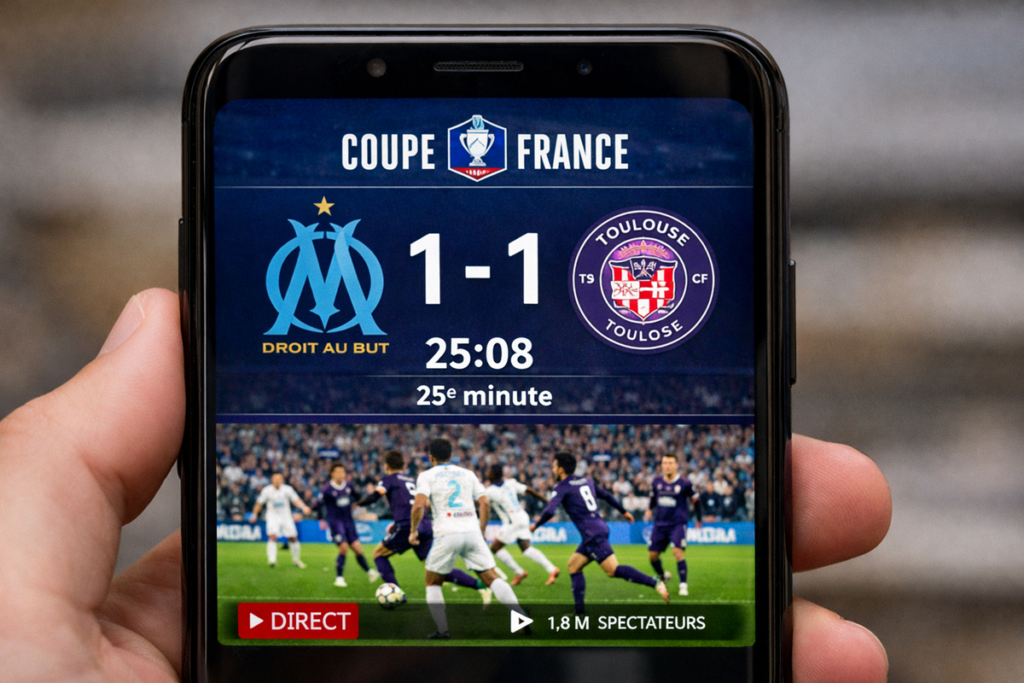 Match Coupe de France sur un smartphone
