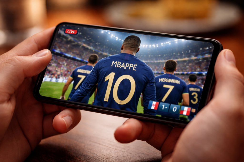 Matchs des Bleus sur un smartphone