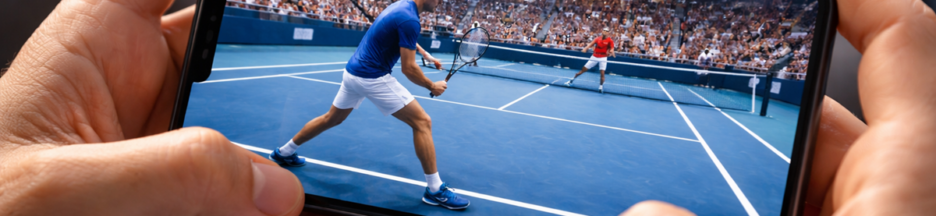 Match de tennis sur un téléphone mobile