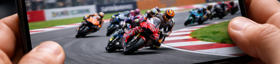 Course de MotoGP sur un smartphone