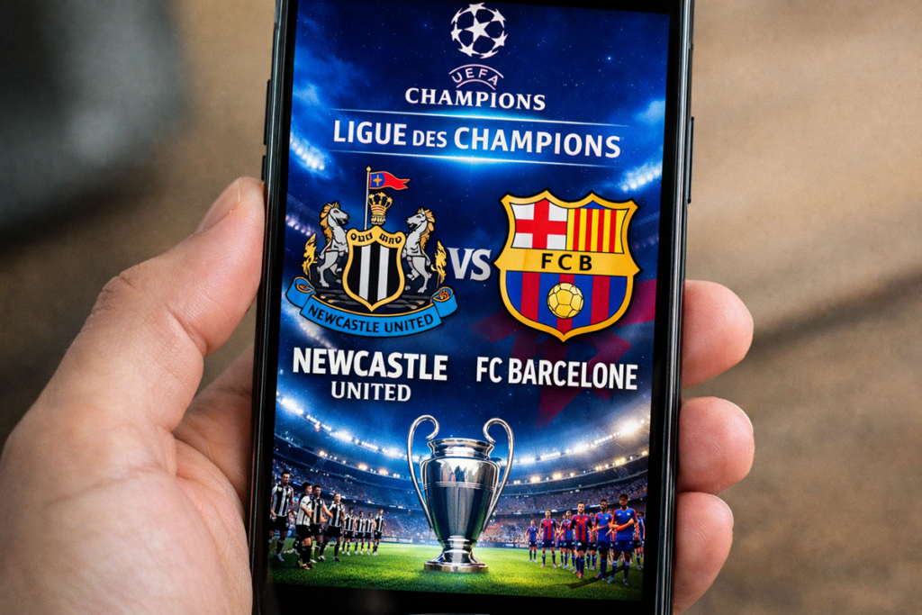 Match de Ligue des Champions entre Newcastle et le FC Barcelone
