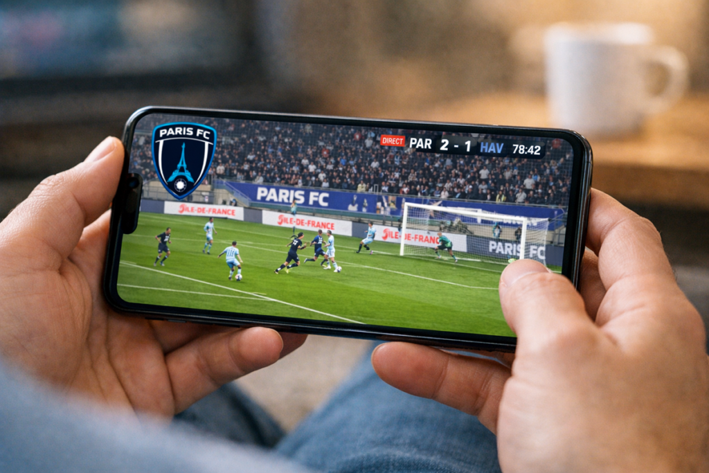 Match football sur un smartphone