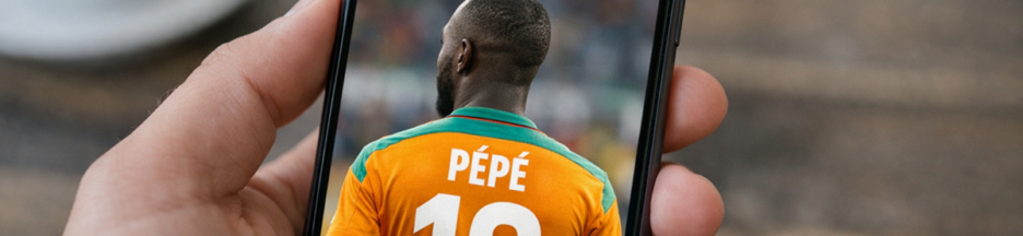 News de Nicolas Pépé sur un smartphone